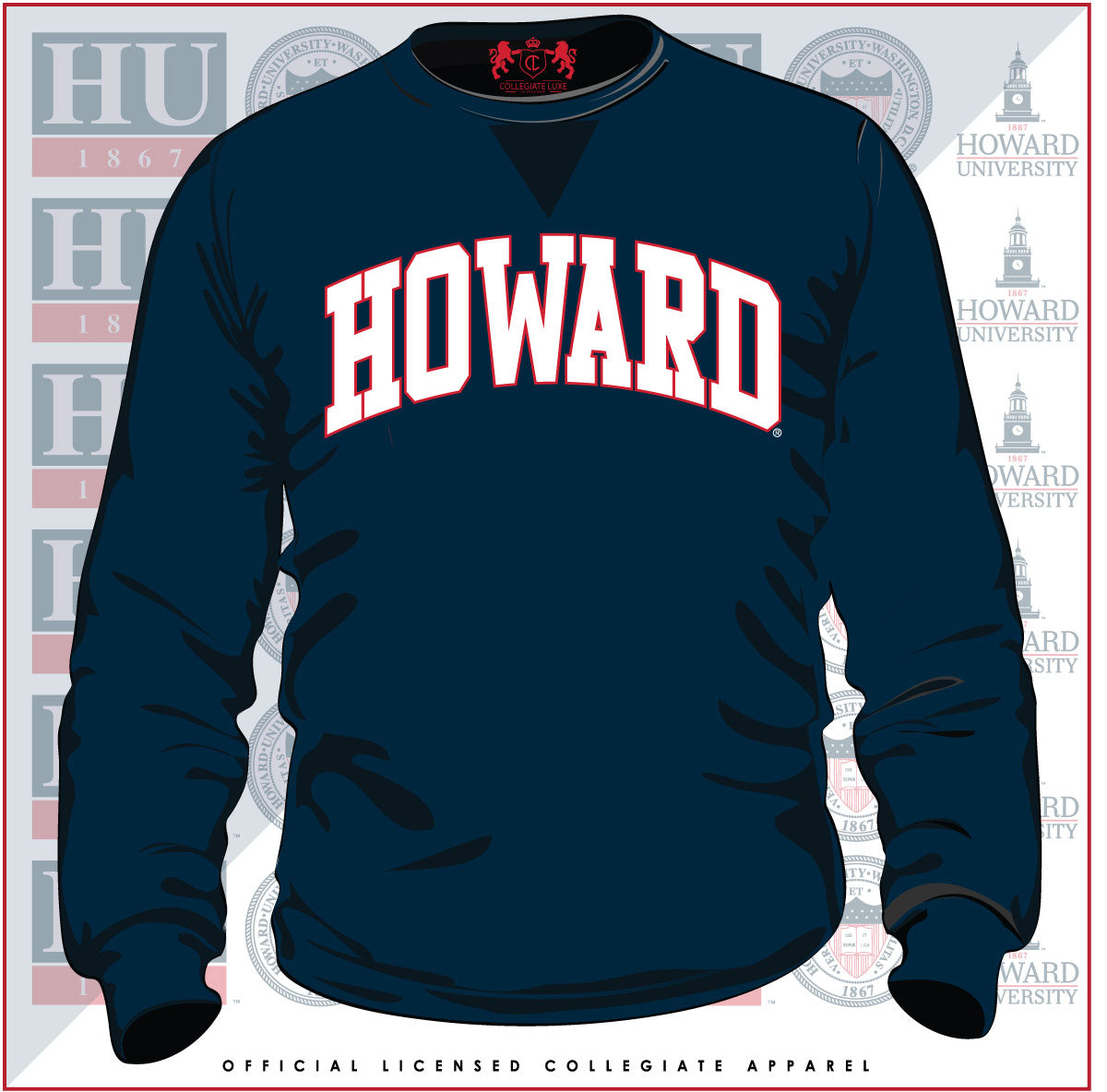 HOWARD | Howard Arch Navy unisex Sweatshirt -Z-