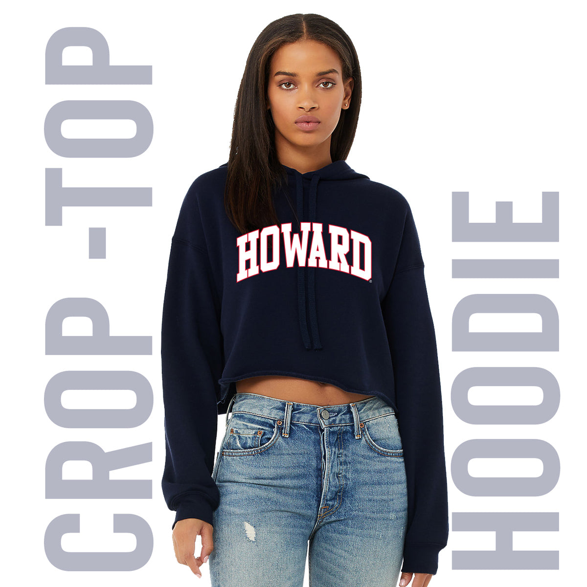 SCULPTOR) Glitter Flag Crop Hoodie｜3color