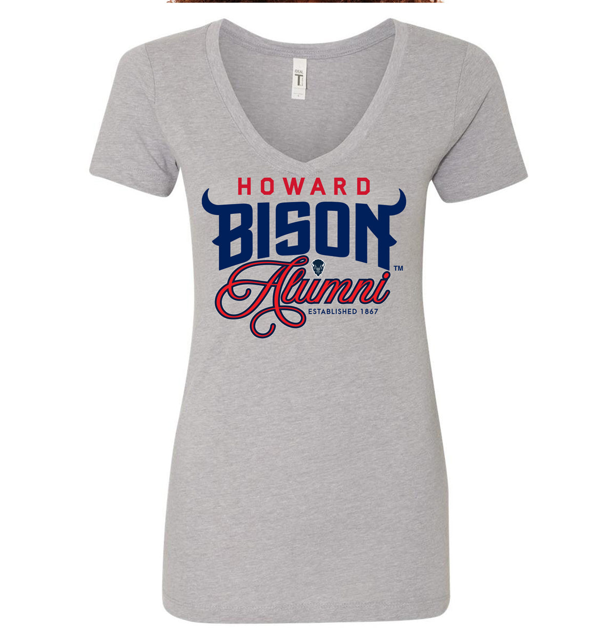 HOWARD | Fancy Alumni Gray Ladies V Neck Tees (**)
