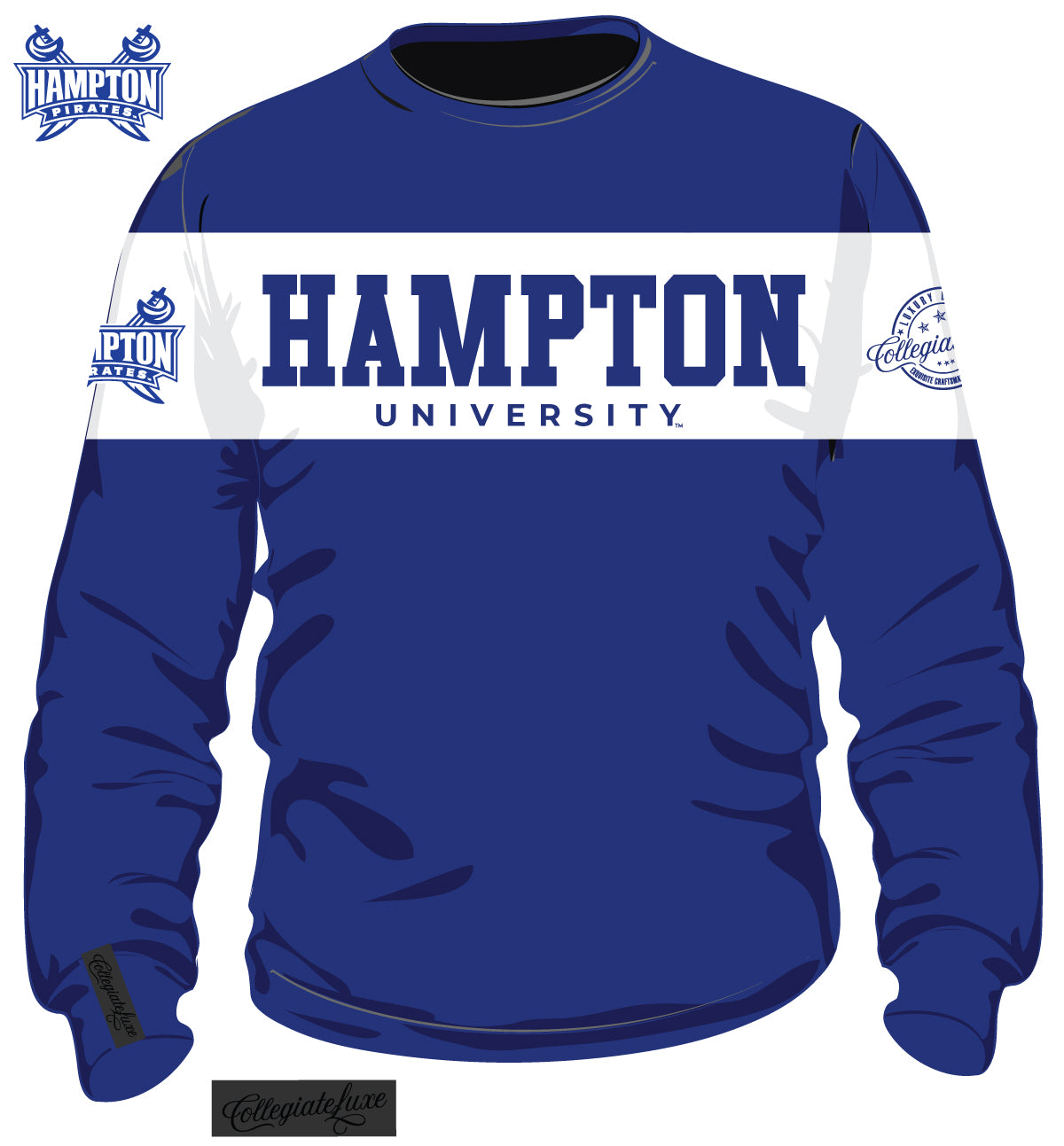 Hampton U | 2 TONE Chenille Unisex Sweatshirt (a** – collegiateluxe