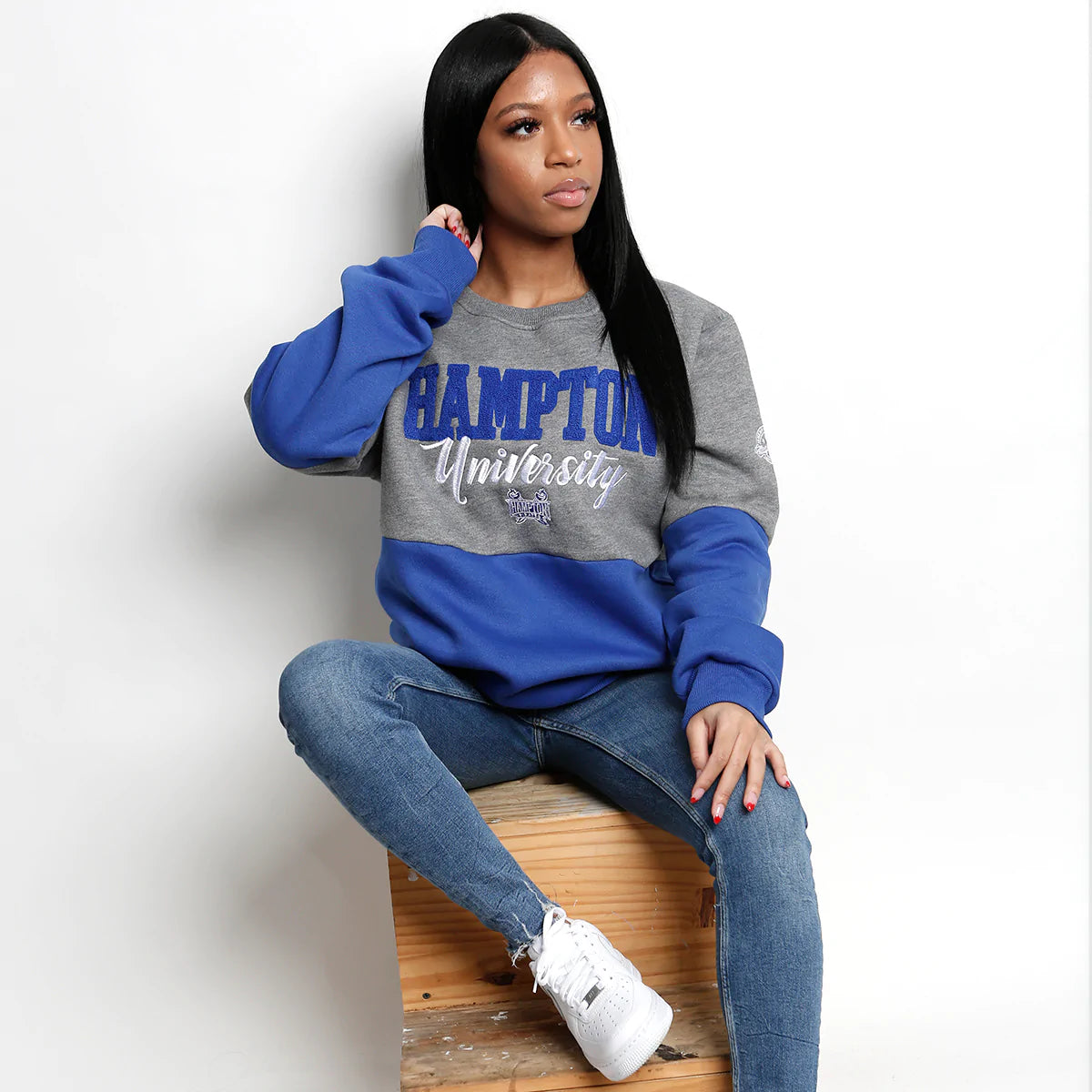 Hampton U | THE Chenille GRAD Unisex Sweatshirt (a** – collegiateluxe
