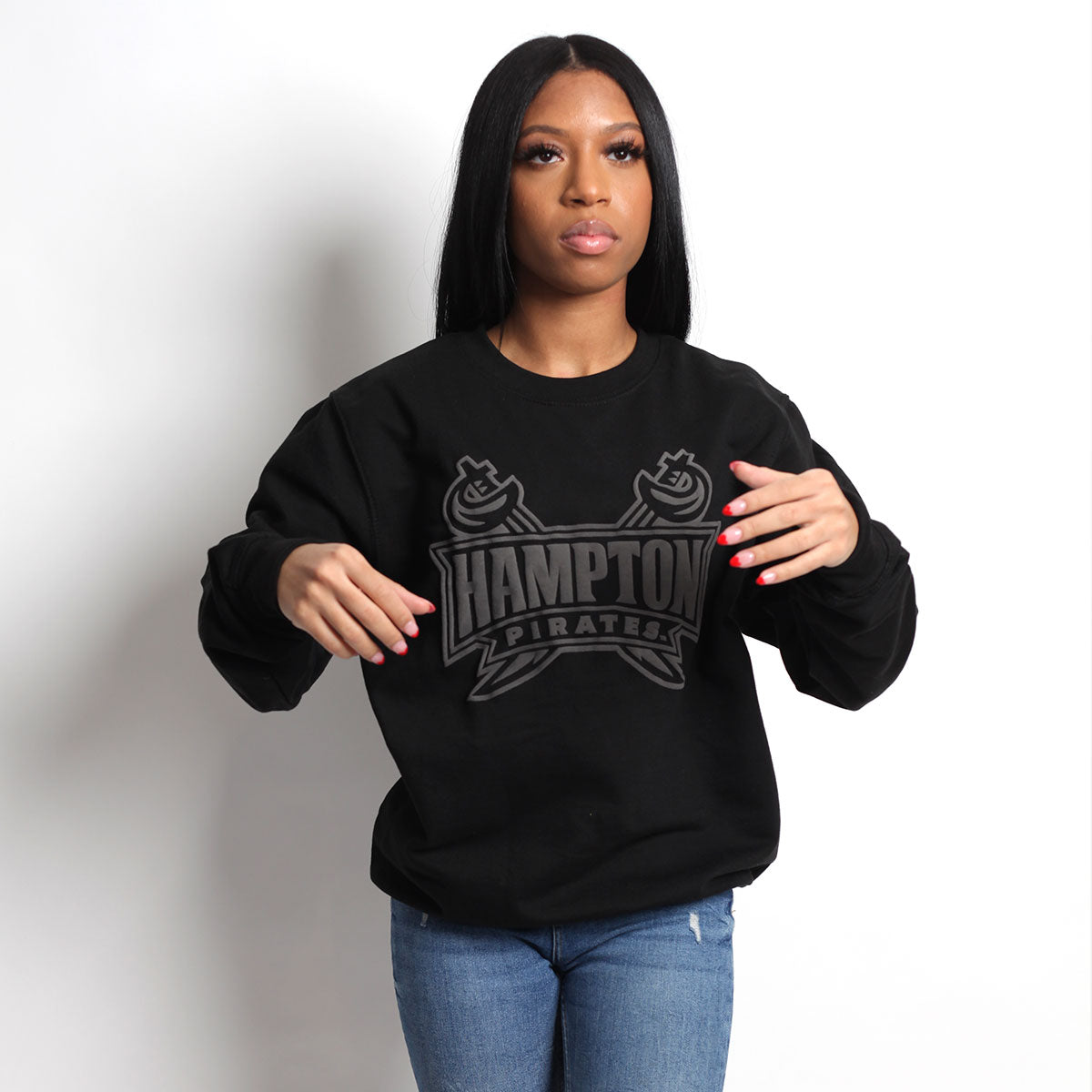 Hampton U | Celebrate BHM | 3D Puff INK Black Unisex Sweatshirt (Z)