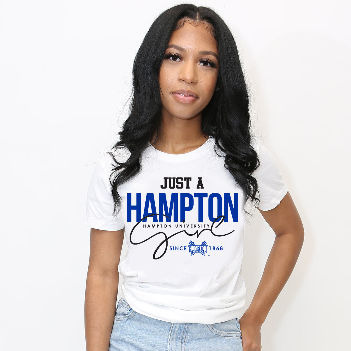 HAMPTON U | Just A Girl Ladies Tee (Z)