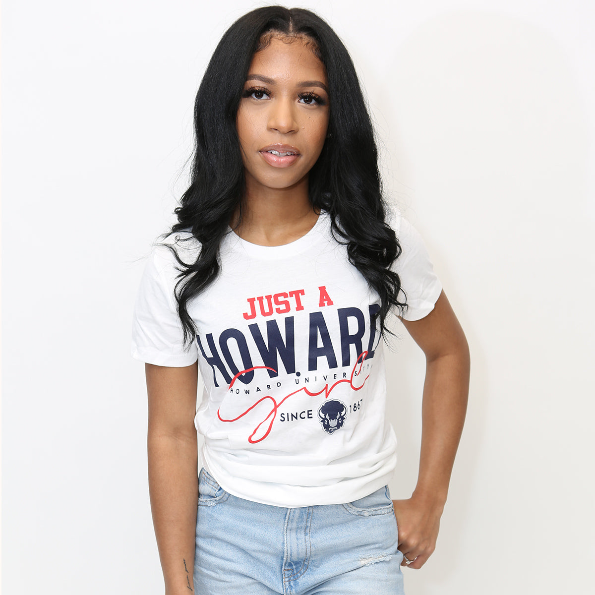 HOWARD | Just A Girl White Ladies Tees (N)