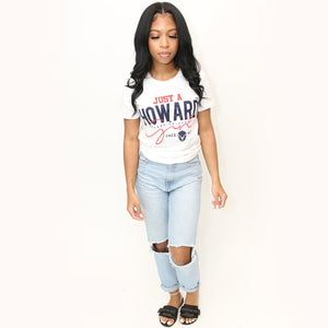 HOWARD | Just A Girl White Ladies Tees (N)