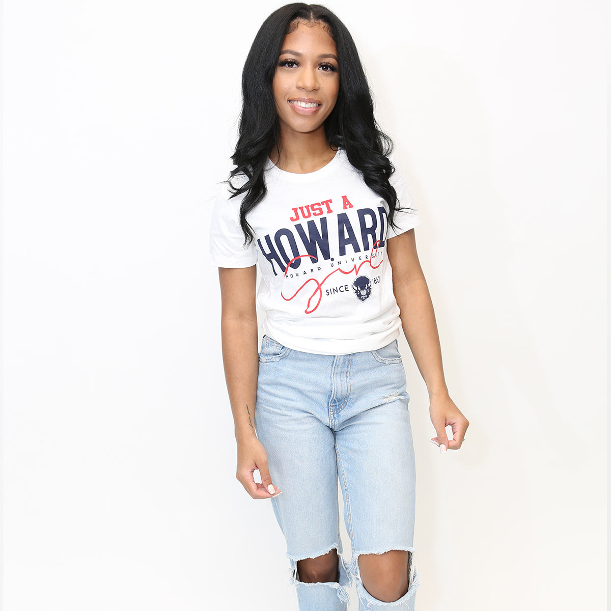 HOWARD | Just A Girl White Ladies Tees (N)