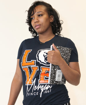 Morgan State | LOVE LOGO Navy Ladies Tees -Z-