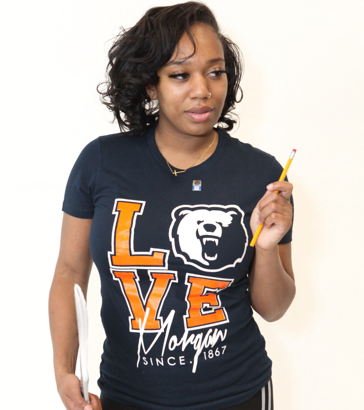 Morgan State | LOVE LOGO Navy Ladies Tees -Z-