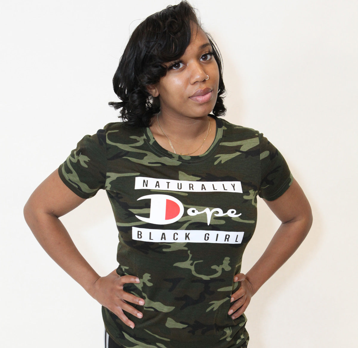 NCF | DOPE-BLACK-GIRL | CAMO Ladies Tees