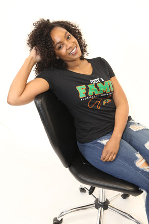 FAMU | JUST A GIRL Green Ladies Tees (**)