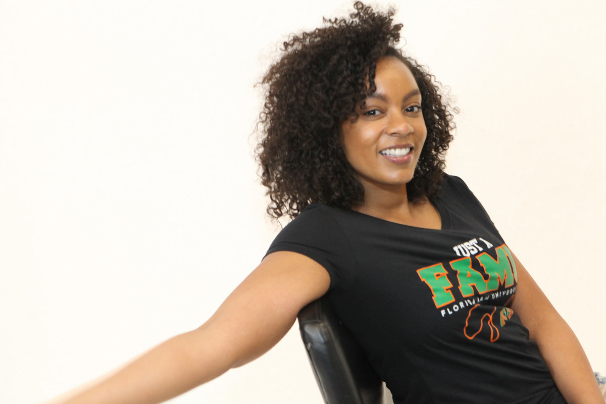 FAMU | JUST A GIRL Green Ladies Tees (**)