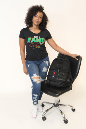FAMU | JUST A GIRL Green Ladies Tees (**)