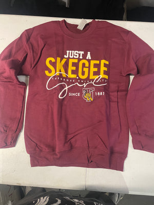 TUSKEGEE | JUST A SKEGEE GIRL SPECIAL EDITION Maroon Unisex Sweatshirt (Z)