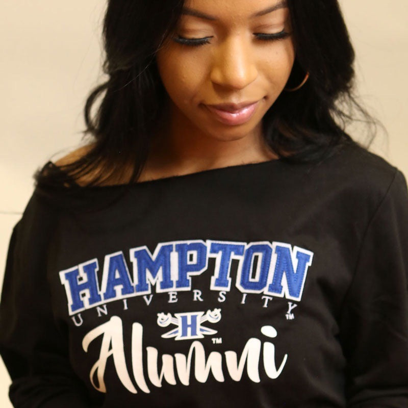 HAMPTON U | Fancy ALUMNI Black Ladies Off The Shoulder (Z)