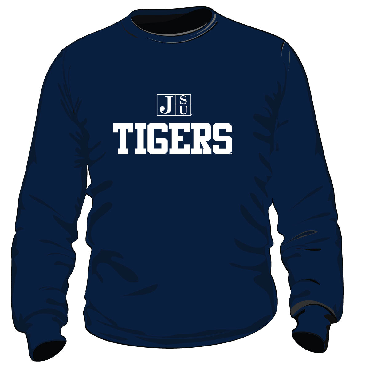 JACKSON ST. | BOX LOGO TIGERS Print Navy Unisex Sweatshirt 