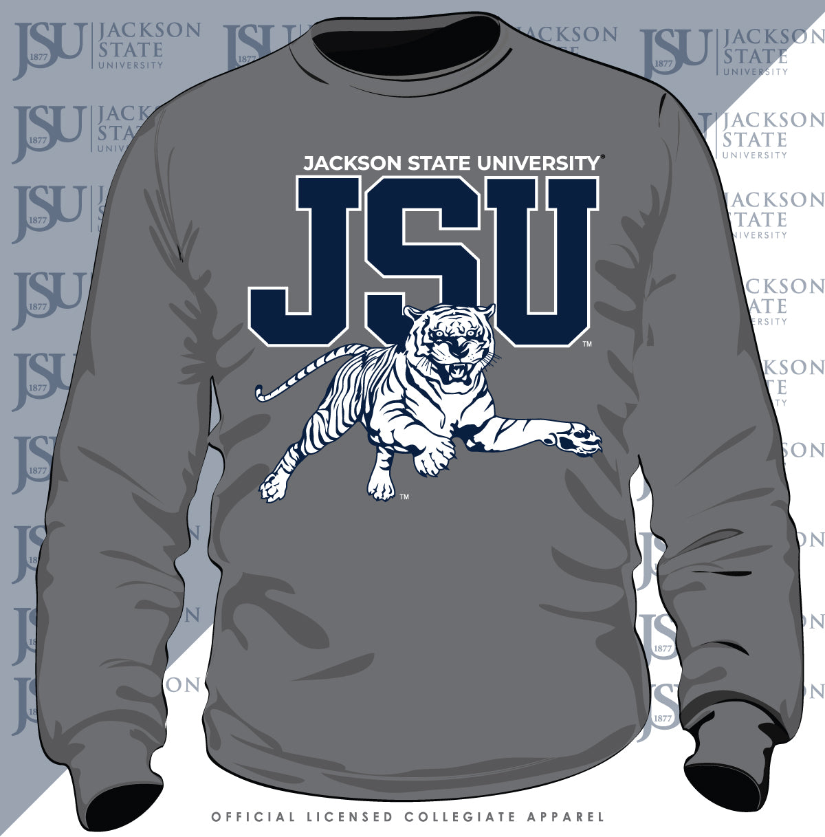 Jackson St. |  2021 TIGERS (Print) Gray Unisex Sweatshirt -Z-