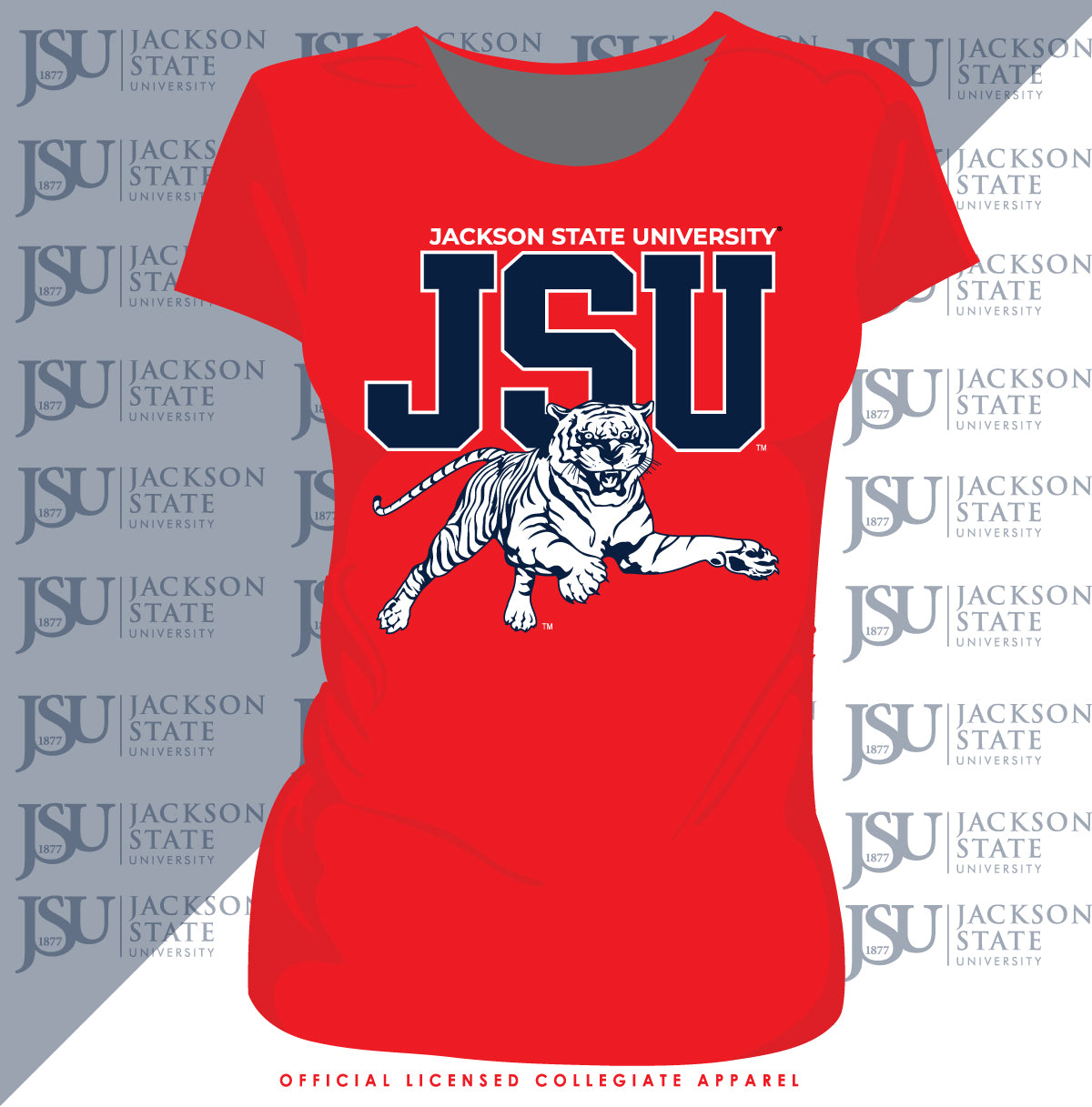 JACKSON ST. | 2021 TIGERS (Print) Red Ladies Tees