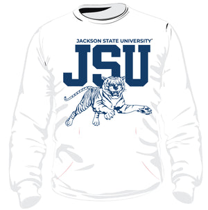 Jackson St. |  2021 TIGERS (Print) White Unisex Sweatshirt -Z-