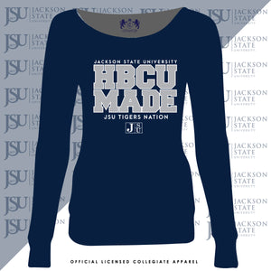Jackson St. | HBCU MADE Navy Ladies Off the shoulders Top -Z-