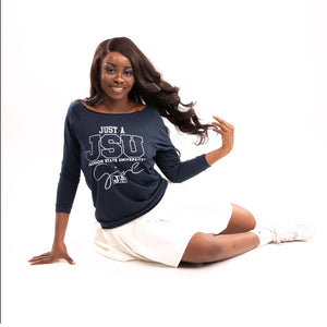 JACKSON ST. | Just A Girl Navy Ladies Off The Shoulders (**)