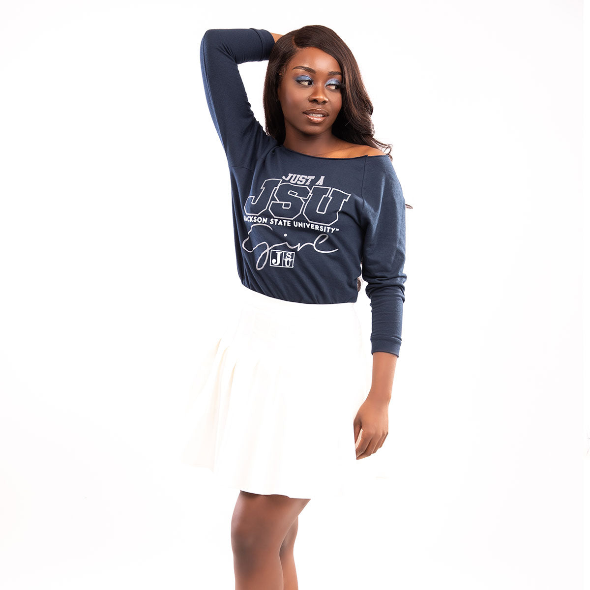 Jackson St. | Just A Girl Navy Ladies Off The Shoulders -Z-