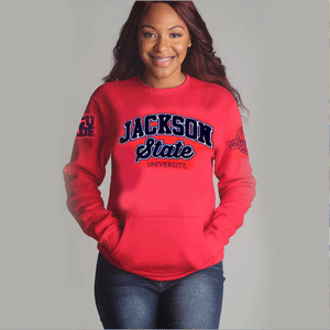 Jackson St. | Univ. ARCH Chenille Red Unisex Sweatshirt