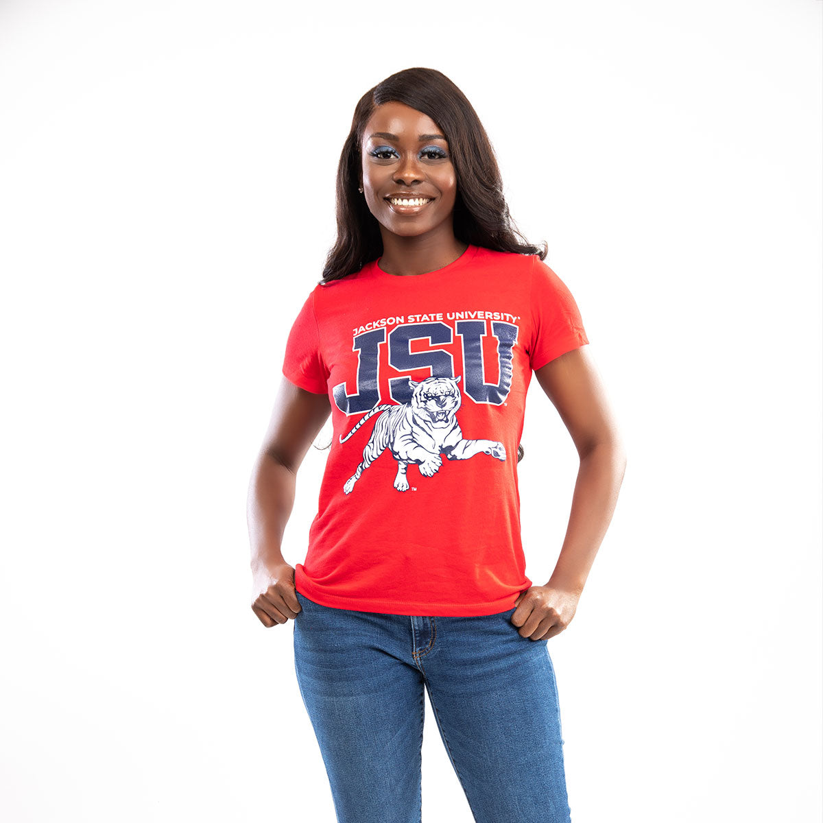 JACKSON ST. | 2021 TIGERS (Print) Red Ladies Tees