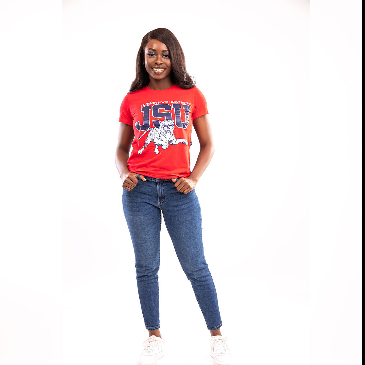 JACKSON ST. | 2021 TIGERS (Print) Red Ladies Tees