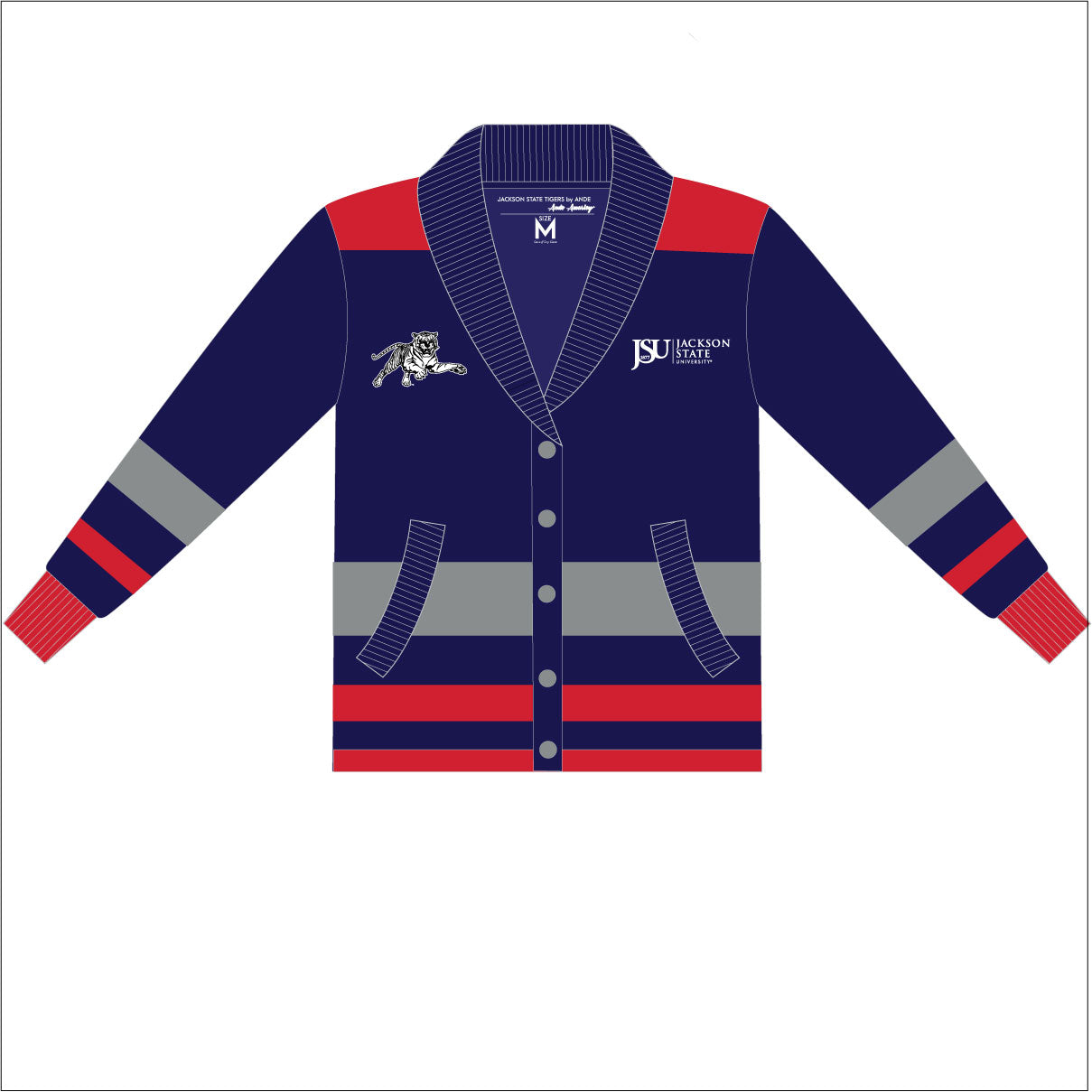 JSU Cardigan Navy/ Red