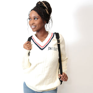 JSU Cotton Cable Tennis Sweater