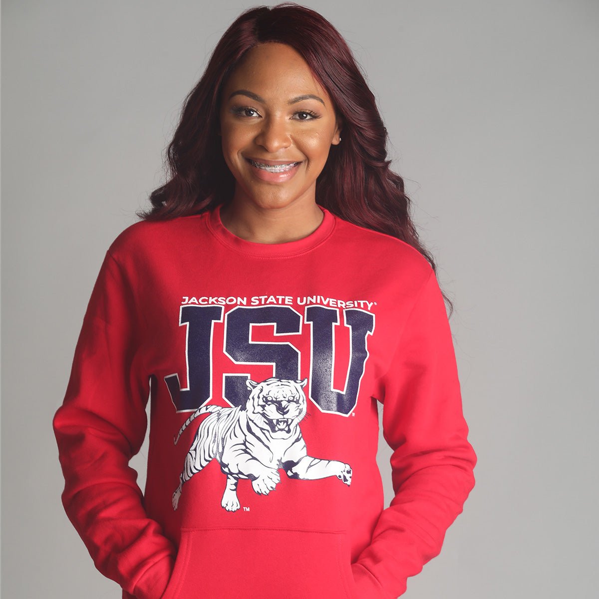 Jackson St. | 2021 TIGERS *Pockets Red Unisex Sweatshirt -Z-