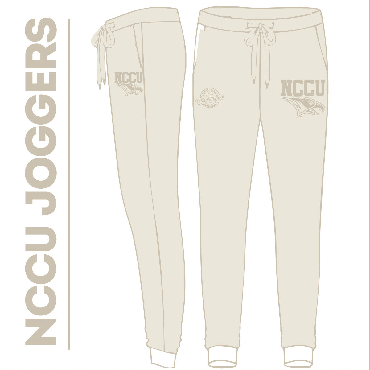 NCCU EAGLES- SET. | CREAM (Chenille) |  JOGGERS