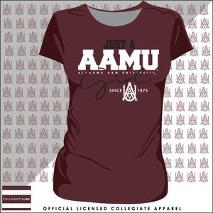 Alabama A&M | JUST A GIRL Maroon Ladies Tees -Z-