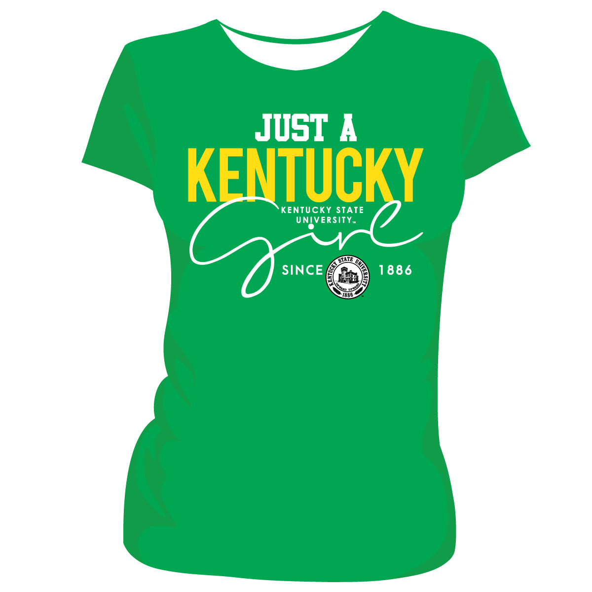 Kentucky State | JUST A KSU GIRL  KELLY GREEN Unisex Tees (Z)