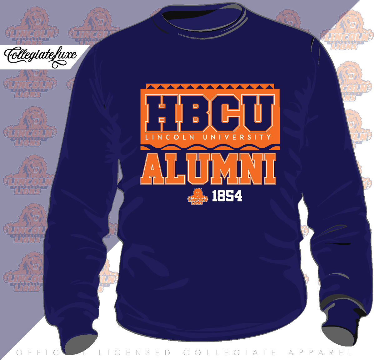 LINCOLN | 90s ALUMNI | Navy Unisex Sweatshirt -DK-