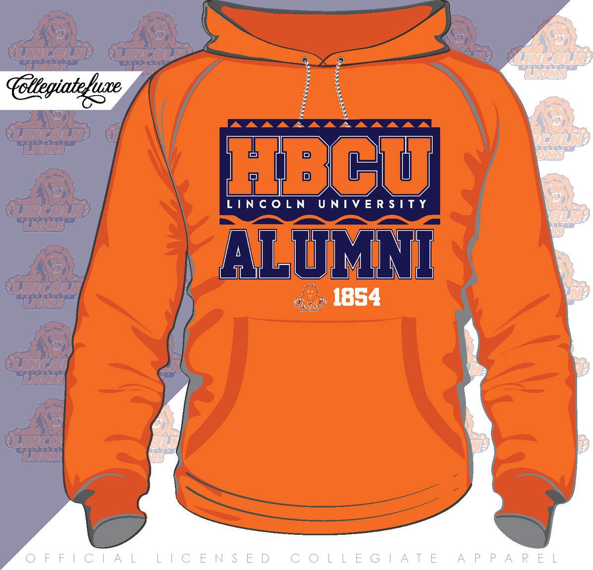 LINCOLN | 90s ALUMNI | Orange Unisex Hoodie (z)