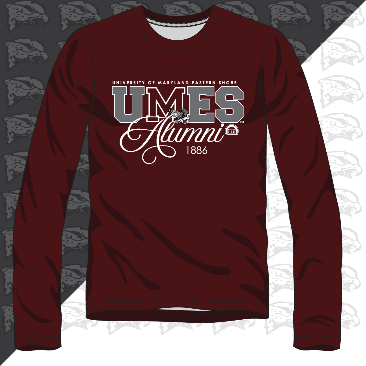 UMES | FANCY ALUMNI Maroon Long Sleeve Unisex Tees -Z-