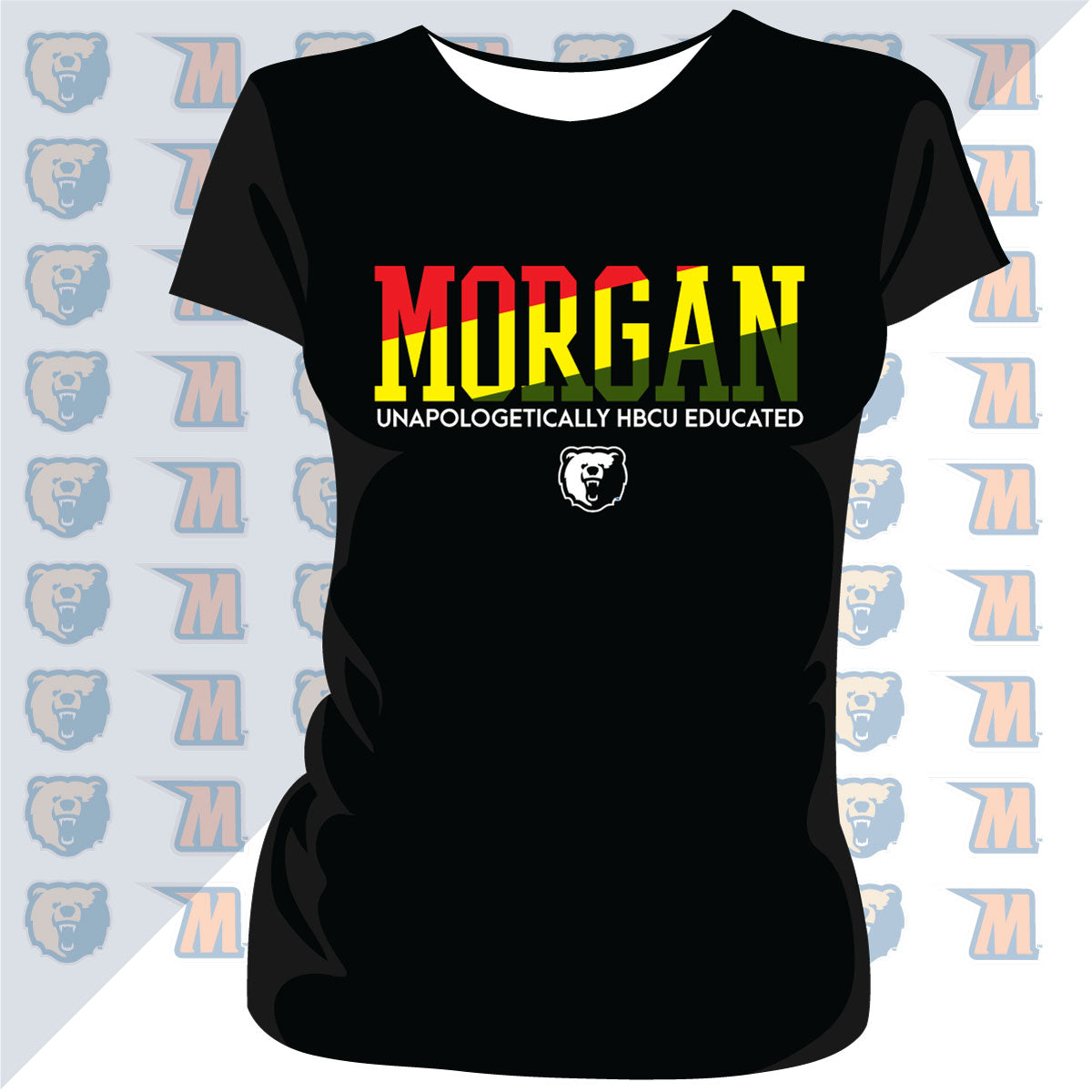 Morgan State | 1892 Rasta Colors Black Ladies Tees -Z-