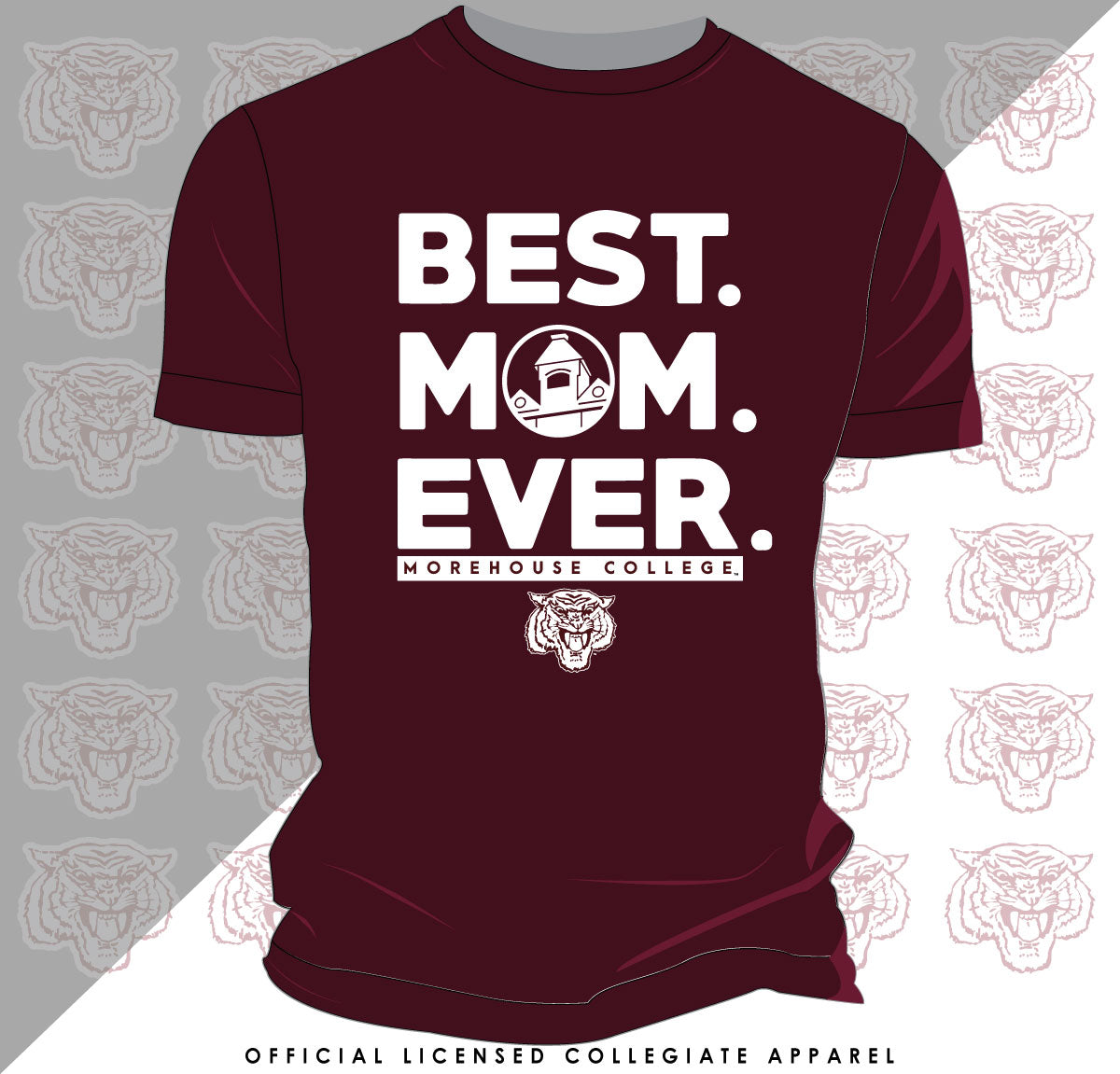 MOREHOUSE | BEST "MOM" EVER Maroon Unisex Tees (z)