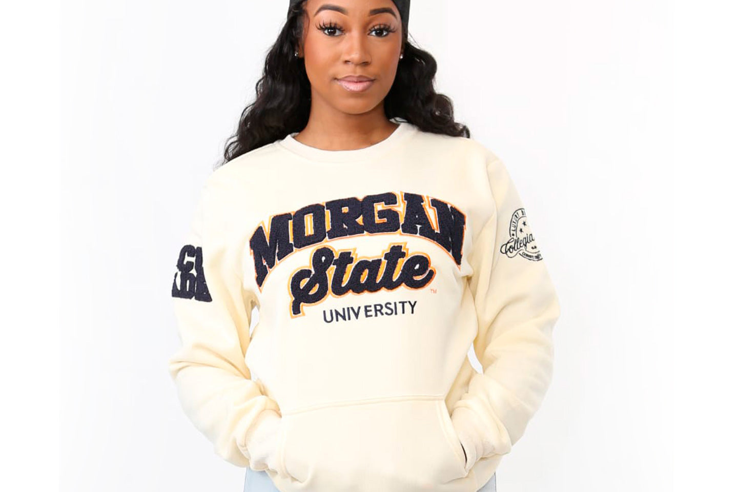 Morgan State | Chenille ARCH  | Cream UNISEX SWEATSHIRT