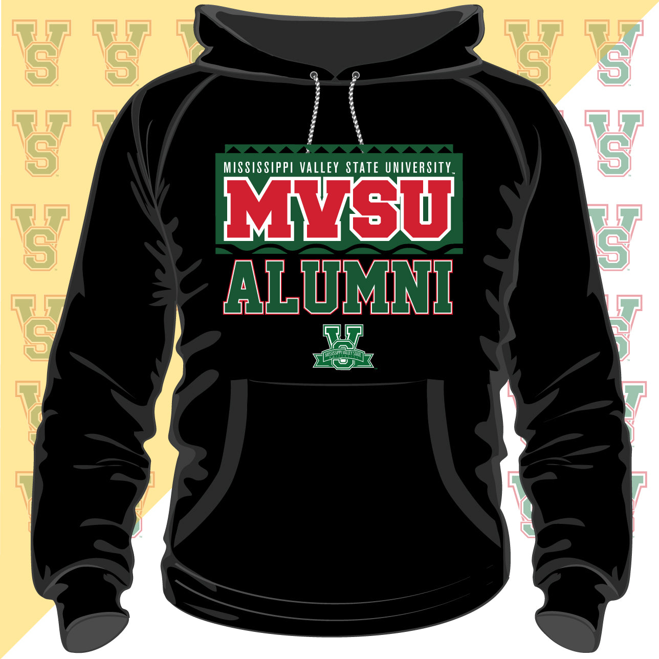 MVSU | 90s ALUMNI Black Unisex Hoodie (Z)