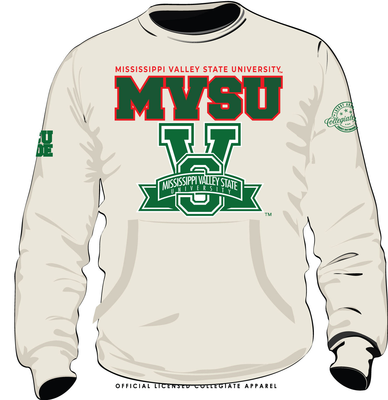 MVSU  |  Chenille LOGO  | CREAM UNISEX SWEATSHIRT