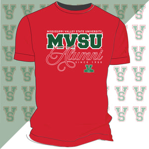 MVSU |  Fancy ALUMNI RED Unisex Tees (z)