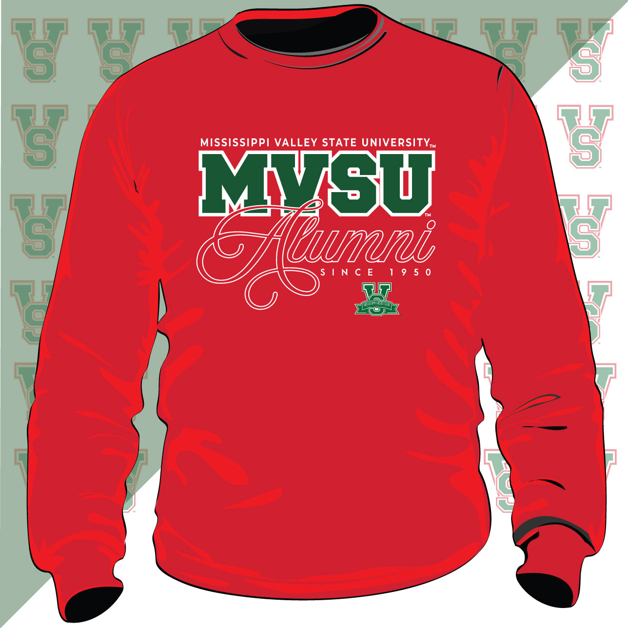 MVSU | Fancy ALUMNI RED Unisex Sweatshirt (Z)