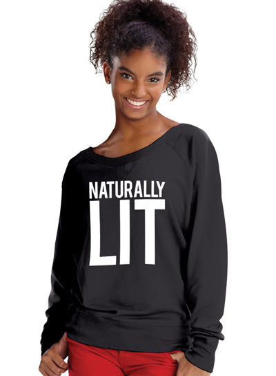 NCF  |  Naturally LIT Black Ladies Scoop Neck Sweatshirt