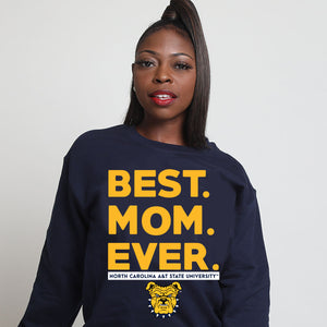 NC A&T AGGIE | Best "MOM" Ever Navy Sweatshirt (z)