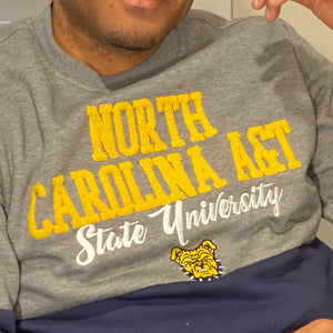 NC A&T AGGIE | THE GRAD | GRAY & NAVY UNISEX SWEATSHIRT -aja