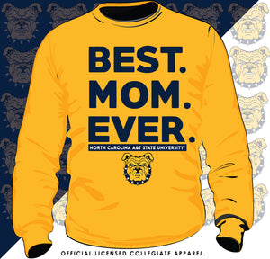NC A&T AGGIE | Best "MOM" Ever  Gold Sweatshirt (j)