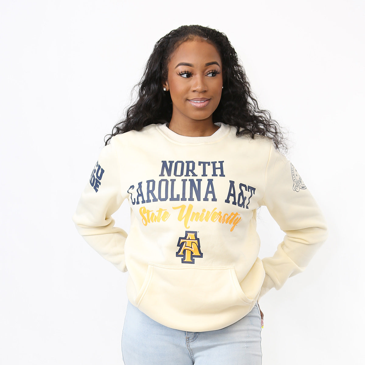 NC A&T AGGIE | PRINT 2021 UNIV | CREAM UNISEX SWEATSHIRT