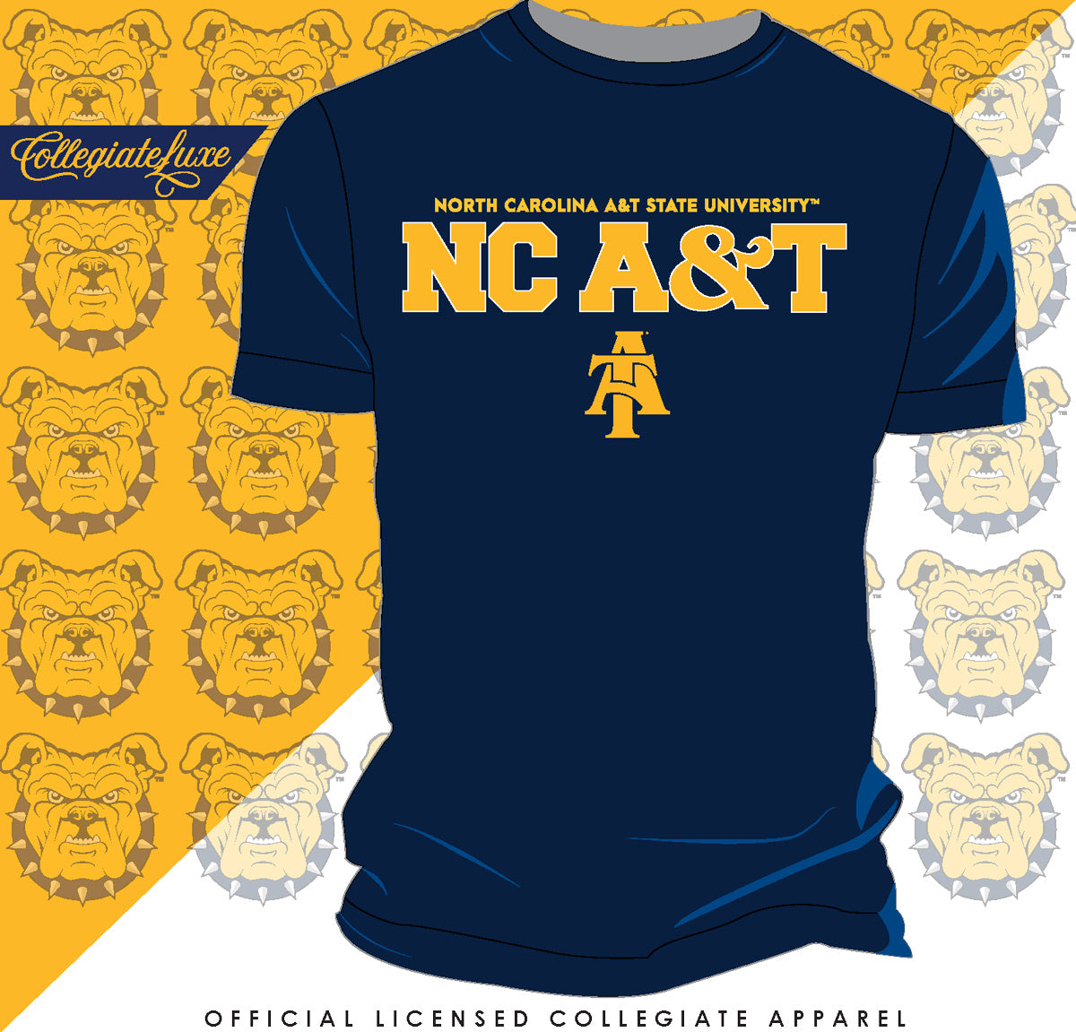 NC A&T AGGIES | Student Logo Navy Unisex Tees (Z)